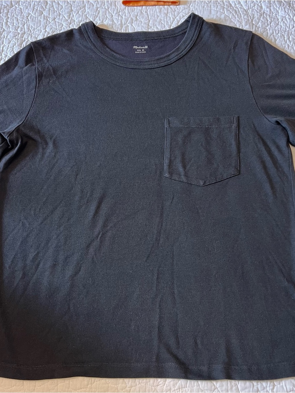 Madewell women gray garment-dyed oversized pocket tee short sleeve crew neck M - Picture 2 of 5